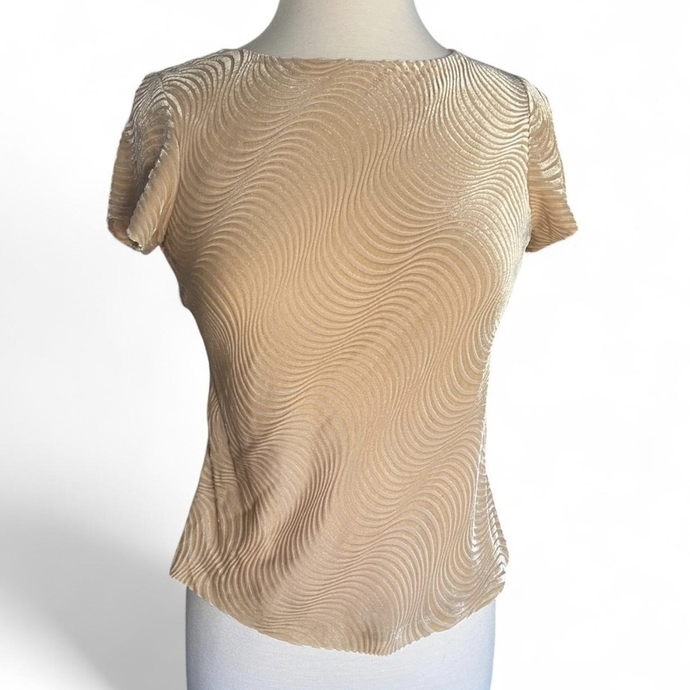 Talbots Peach Textured Short Sleeve Tee